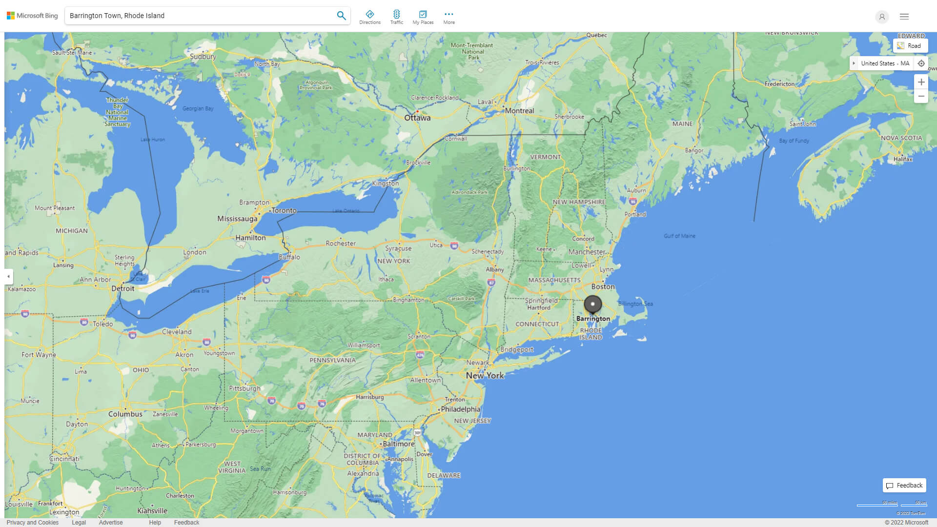 Barrington Town Map Rhode Island